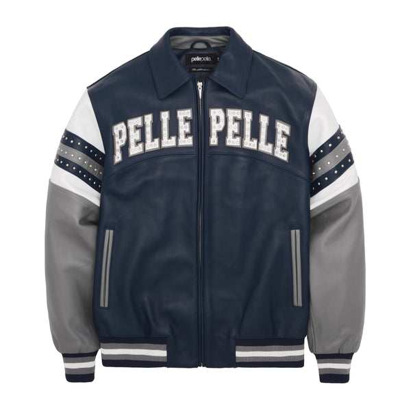 Pelle Pelle White Black Legend Varsity Jacket - Pelle Pelle