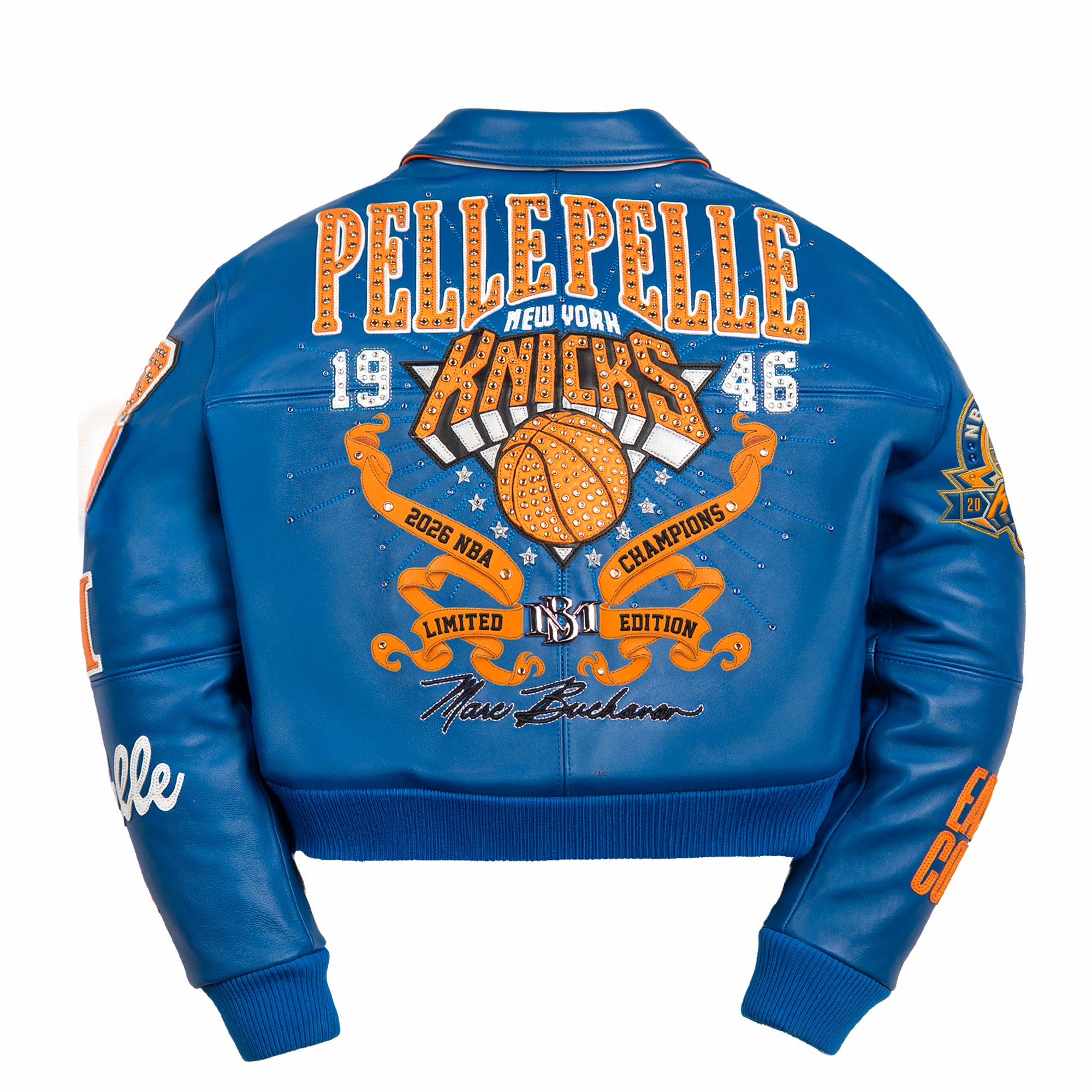 Pelle Pelle x FISLL for the city of knicks womens crop jacket