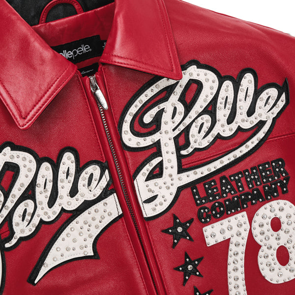 Pelle Pelle Encrusted Varsity Plush