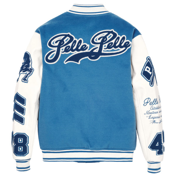 Pelle Pelle White Black Legend Varsity Jacket - Pelle Pelle