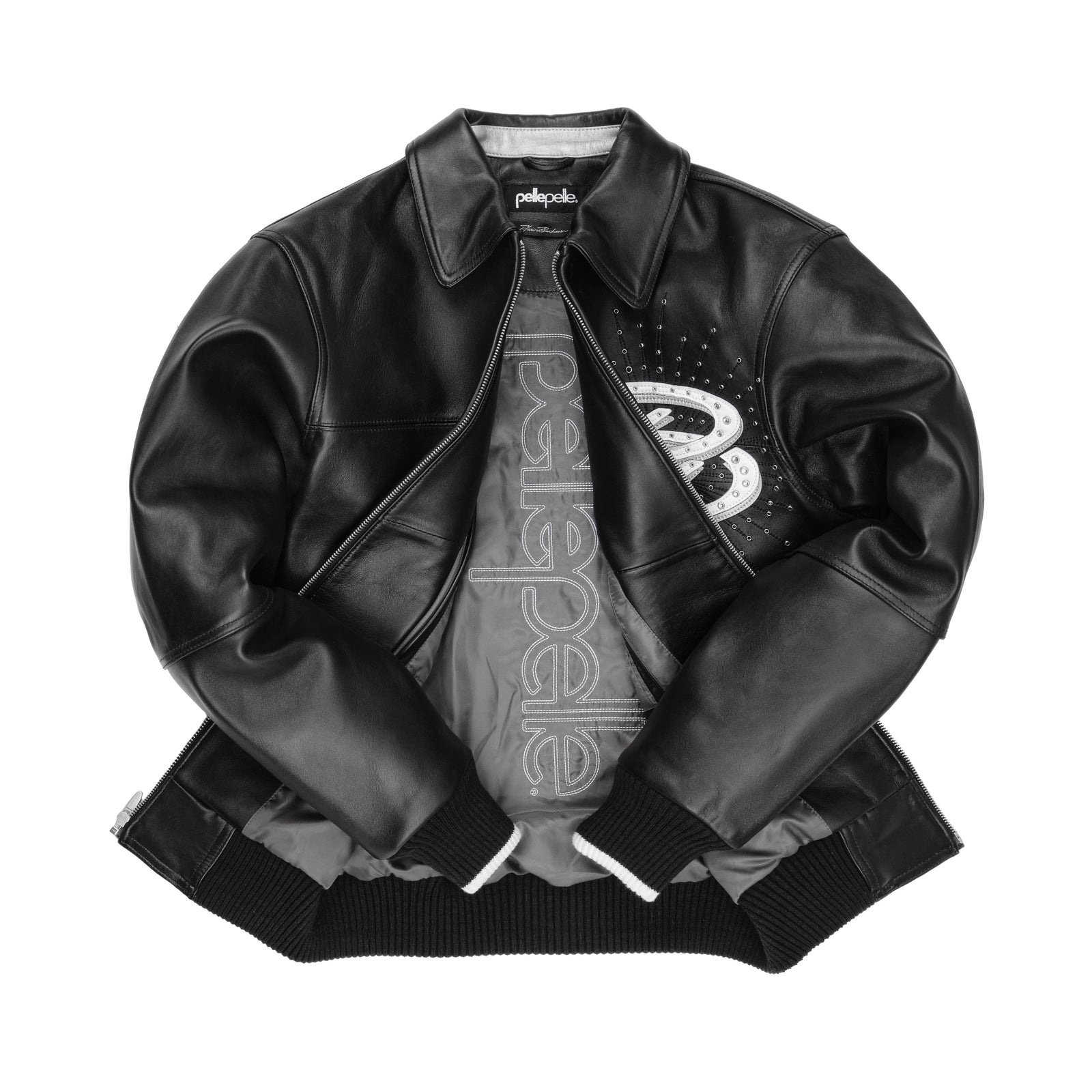 Black PP Leather Jacket | PP Jacket 90s