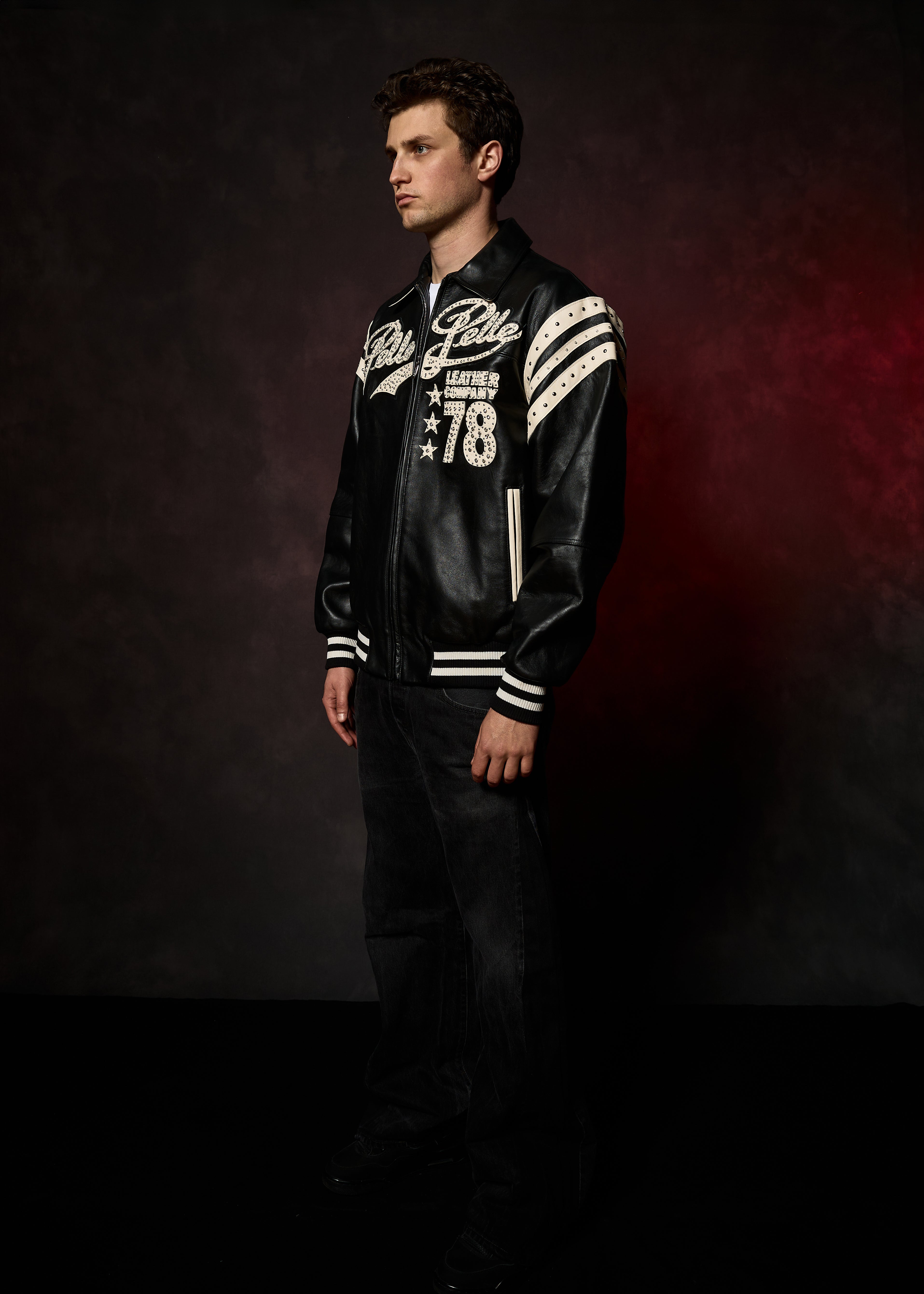 Pelle Pelle Encrusted Varsity Plush