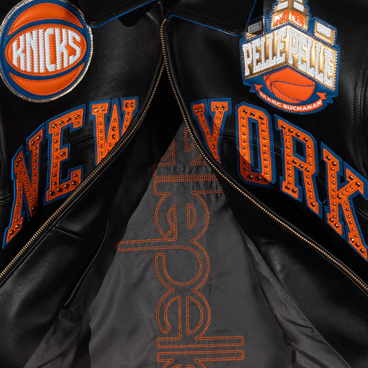 Pelle Pelle x FISLL for the city of knicks jacket