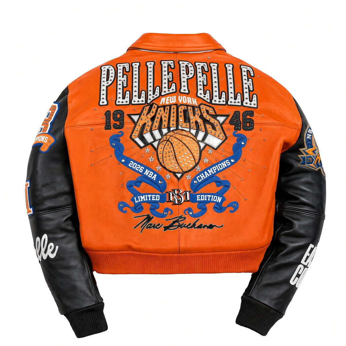 Pelle Pelle x FISLL for the city of knicks womens crop jacket